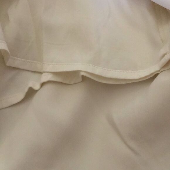 NWT Anthropologie BHLDN Maya Long-Sleeve Twist Satin Mini Dress Ivory - Picture 9 of 16